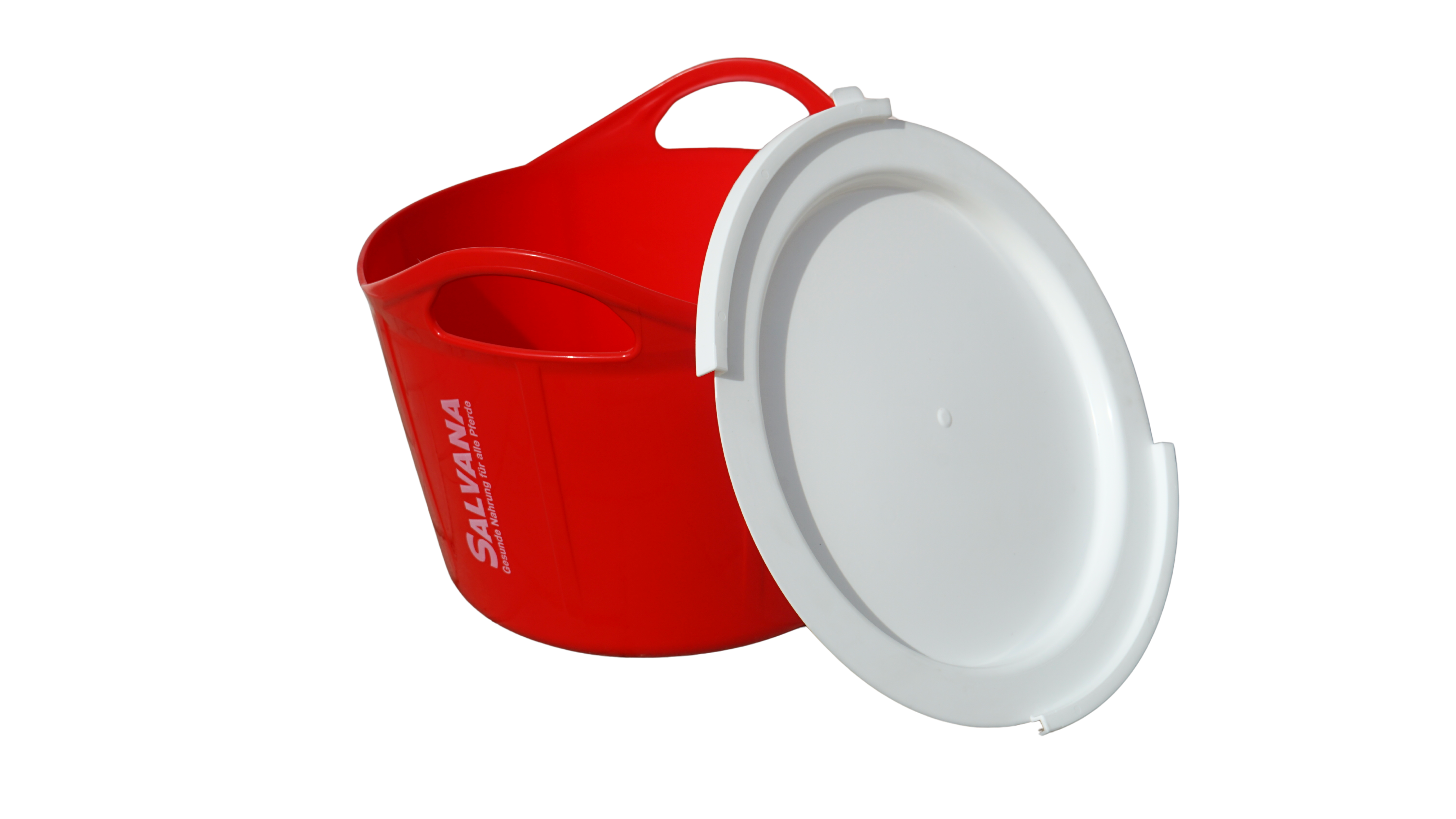 weisser flexischalendeckel angelehnt an eine rote flexischale, um diese abdecken zu koennen